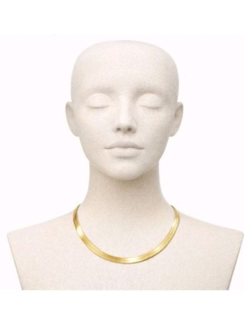 Jennifer Zeuner Hamilton 14K Gold Plated Herringbone Chain Necklace Choker NWT - Picture 2 of 14